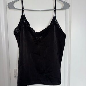 Sleek Black Lace Cami Top